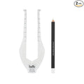 Billion Dollar Brows Brow Buddy Kit - Patented Symmetrical Eyebrow Shaping Tool and Contouring Stencil - Professional Brow Mapping Set with White Pencil for Tweezing, Waxing and Threading - 2 Pieces