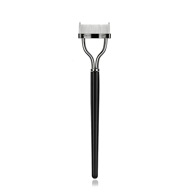 Eyelash Separator Tool Eyelash Comb, Professional Mascara Applicator Definer Eye lash Brush Clump Remover Arc Designed with Comb Cover Eye Makeup Tools for Combing, Separating Lashes (Black)