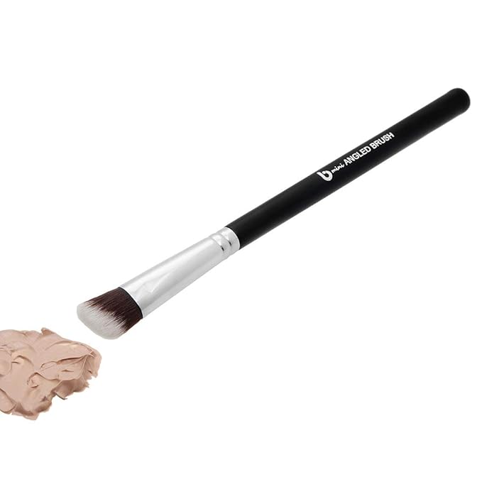 Angled Eyeshadow Blending Makeup Brush – Small Mini Angle Kabuki, Synthetic Eye Shadow Blender Brushes for Eyelid, Brow Bone, Crease, Cheek Highlighter, Setting Liquid Cream Mineral Powder Cosmetics