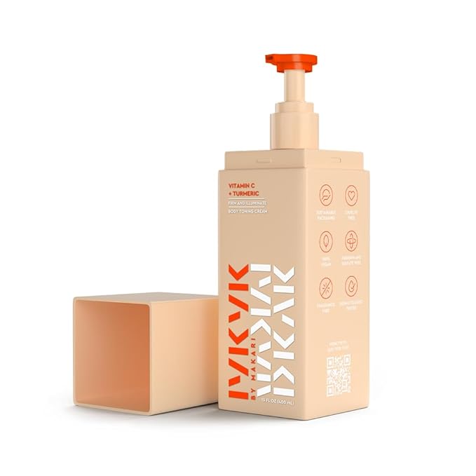 MAKARI IYKYK Vitamin C + Turmeric Body Toning Cream | Lightweight Firming Lotion for Women | Helps Improve the Look of Dark Spots | Vegan, Fragrance-Free