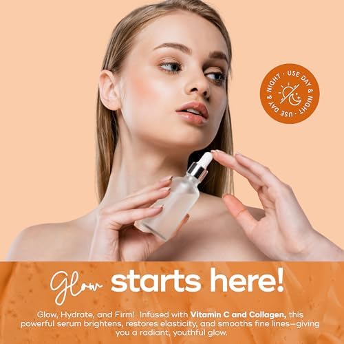 Skin Aesthetics Vitamin C Serum For Face - Dermatologist Tested - with Collagen For Dark Spots, Anti-Aging & Acne + Fine Lines & Wrinkles - Vegan, Clean Beauty Korean Skin care - Duo Pack