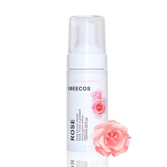XMEECOS Rose Foam cleanser Rose Repair Cream Cleansing Mousse Make Up Remover Face Wash Cruelty Free (Rose)