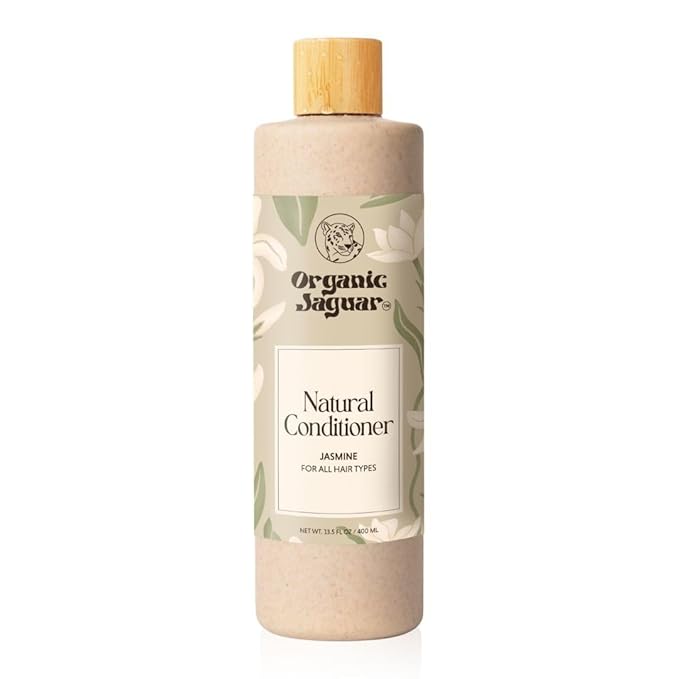Organic Jaguar All Natural Jasmine Conditioner for Hair Care, Sulfate Free Conditioner, Vitamin E, Castor, Argan and Almond, For Hydrating All Hair, 13.5 fl oz
