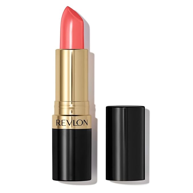 Revlon Super Lustrous Lipstick, Creamy Formula For Soft, Fuller-Looking Lips, Moisturized Feel, 807 Fire Peach, 0.15 oz