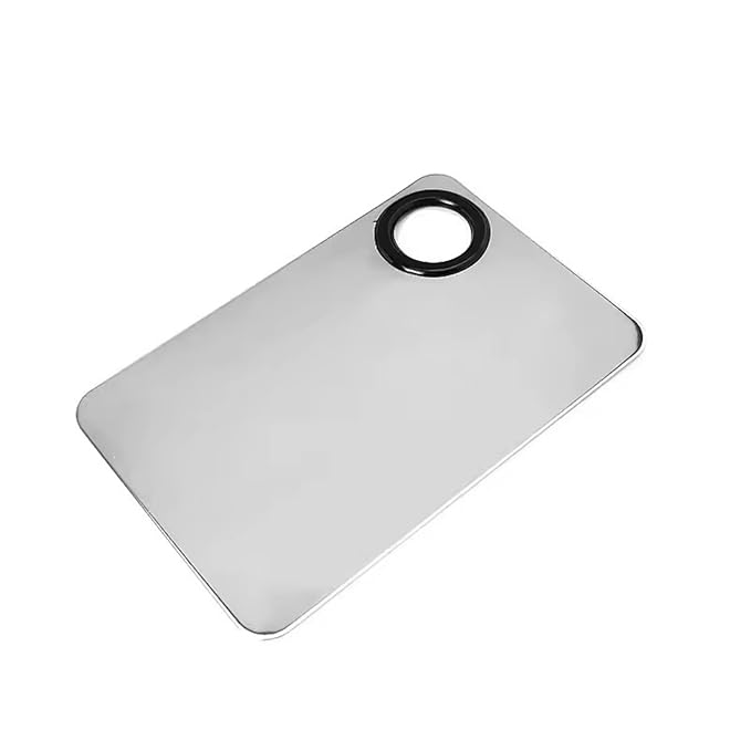 1 Set of Portable Small Square Makeup Mixing Palette, With Stainless Steel Durable Spatula Rod for Liquid Cream Foundation Mixing Tray Beauty Tools (Small square color palette)