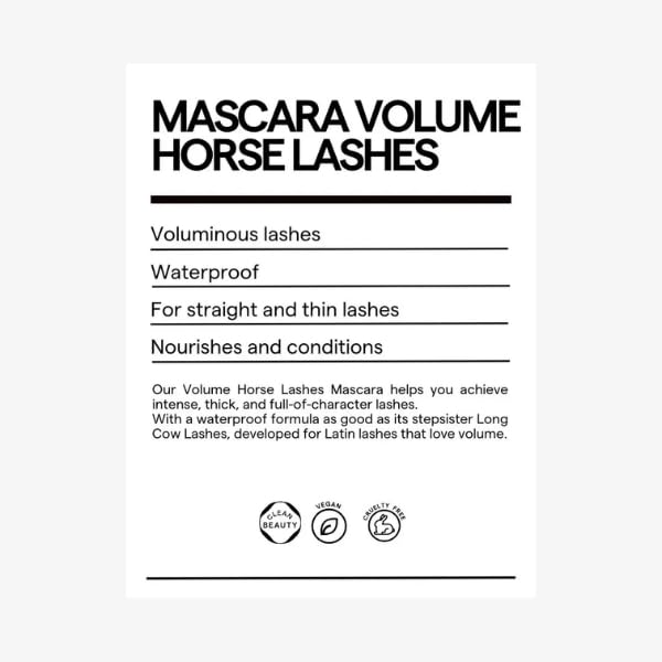 SARELLY Horse Lashes Mascara | Waterproof | Volumizing & Lengthening | Lash-Conditioning | Vegan & Cruelty-Free
