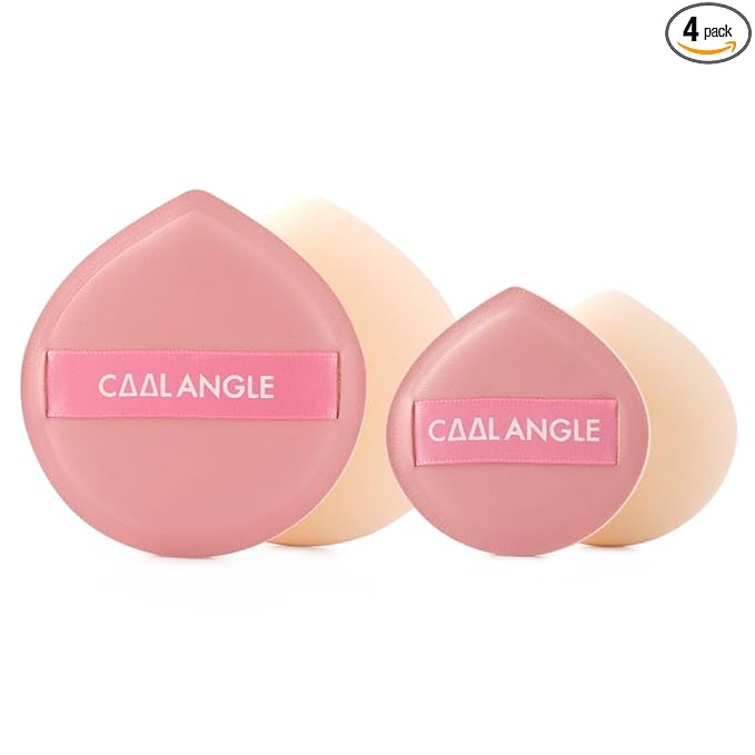 COOL-ANGLE 4Pack Pink Makeup Sponge For Foundation Concealer And Powder, Latex Free Blender Sponge For Natural And Easy Makeup Soft Long-lasting, Pack for 2X-Large and 2 Medium