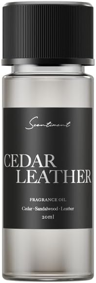 Scentiment Diffuser Oil – Cedar Leather | Warm Woody Fragrance with Notes of Leather, Cedarwood, Amber & Soft Vanilla | for Cold Air Diffusers - 0.68 fl oz (20 mL)