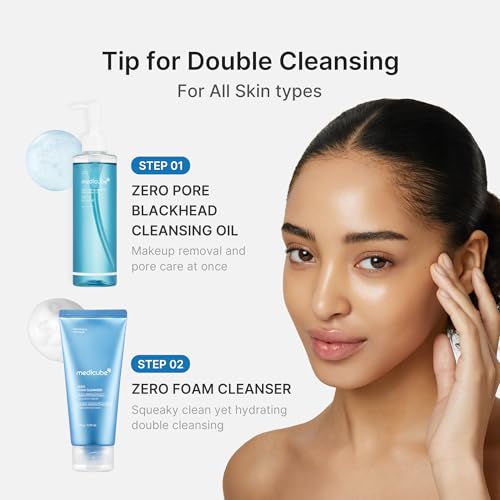 medicube Jelly & Oil Cleanser Duo: PDRN Jelly to Foam and Zero Pore Blackhead Cleansing Oil for Makeup Removal & Pore Care | Hydrating, Low-Irritation Daily Cleanse | Korean Skincare