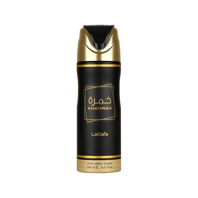 Lattafa Khamrah Perfumed Deodorant Spray for Unisex, 6.7 Ounce / 200 ml