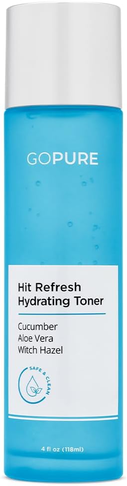 goPure Hit Refresh Hydrating Toner – Routine Prep Step, Visibly hydrates, Supports a Balanced pH, visibly clarifies pores, removes Excess Oil & impurities, Great for All Skin Types