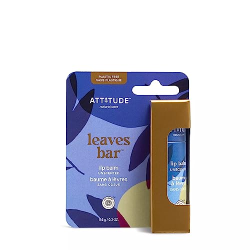 ATTITUDE Lip Balm, Natural Origin, Nourishes & Protects, Shea Butter, Coconut & Castor Oils, EWG Verified, For Dry Lips, Men and Women, Vegan, Unscented, 0.3 Oz (Pack of 2)