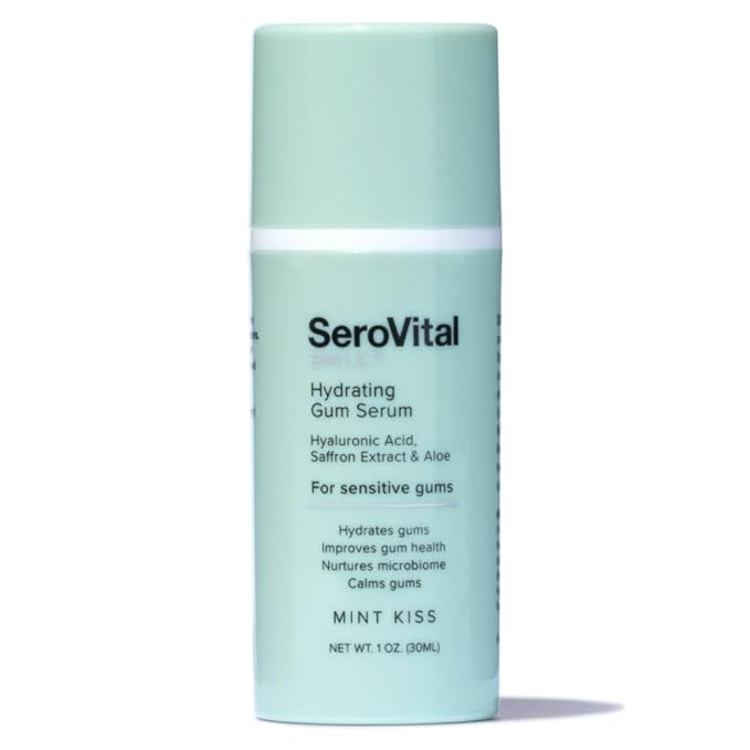 SeroVital Smile Hydrating Gum Serum — Hyaluronic Acid + Aloe Vera for Dry & Sensitive Gums | Supports Oral Microbiome | Formulated Without Fluoride | Mint Kiss | 1 oz.
