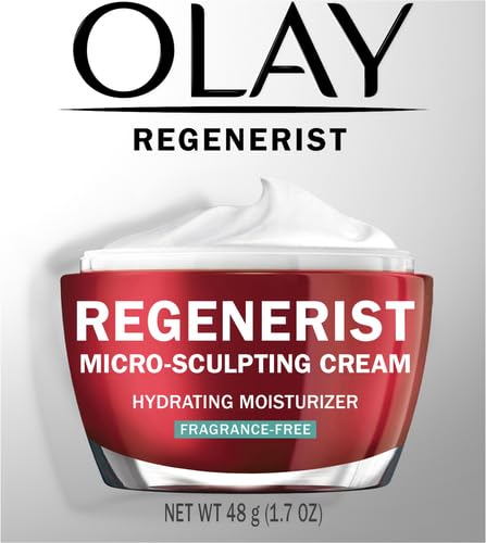 Olay Face Moisturizer, Regenerist Micro-Sculpting Cream for Women, Fragrance-Free Hydrating Anti-Aging, Anti-Wrinkle, Firming Skin Care Hyaluronic Acid, Niacinamide, Amino Peptides, 1.7 Oz (Pack of 3)