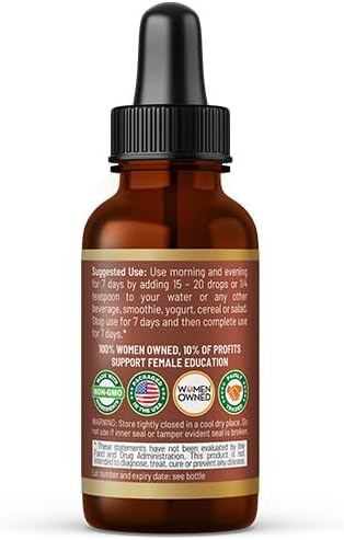 Herbal Goodness Body Detox & Colon Cleanse Liquid Drops - Gut Health Support for Bloating Relief, Digestion & Immune System - Natural Papaya Seed Blood Cleanser & Waste Elimination Supplement - 1oz