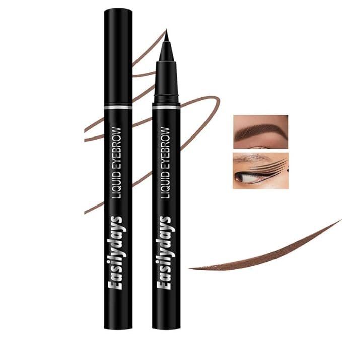 Eyebrow Pencil Ultra-Fine Liquid Eyeliner, Wild Eye Makeup Water Eyebrow Pen, Waterproof Brow Pen Eye Pencil, Multifunctional Finish，Longwearing, Smudge-proof, Ultra-Fine Tip (03)