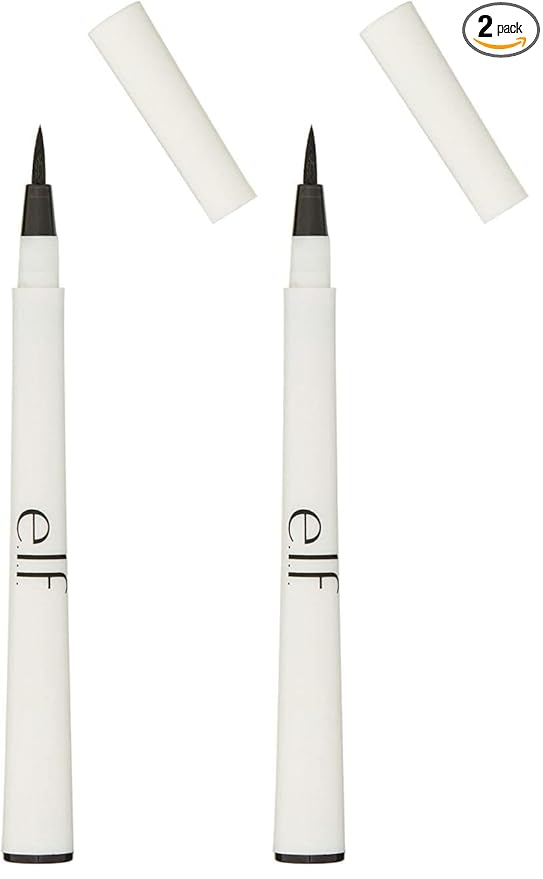 e.l.f. Eyeliner Pen with FeltTip Applicator, Black, 0.05 Fl Oz (Pack of 2)