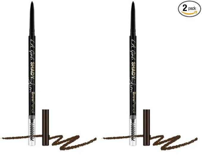 L.A. Girl Shady Slim Brow Pencil, Espresso GB358 (Pack of 2)