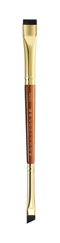 Desert Oak Series Precision Thin Eyeliner Brush - Dual-Ended Angled & Concave Tips for Winged Lines/Tightlining, Gel & Liquid Liner Compatible, Ebana Handle (CM 161)