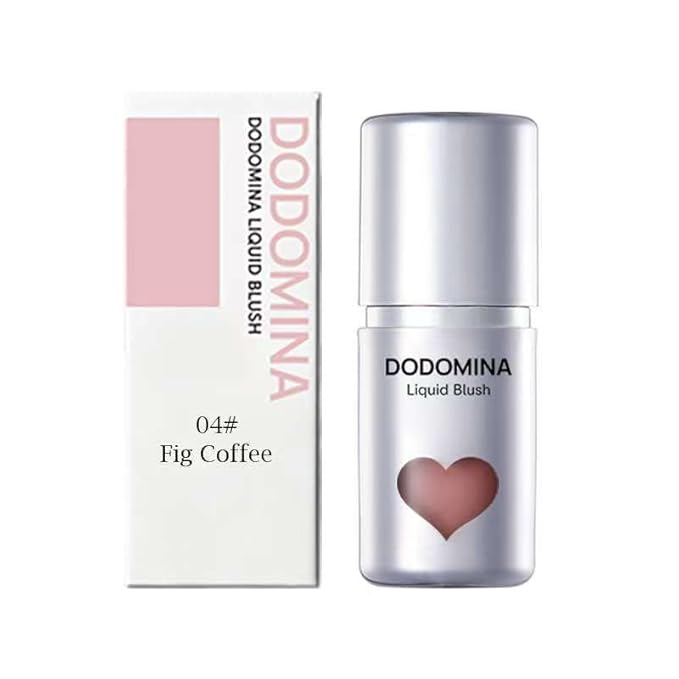 DODOMINA Natural Finish Liquid Blush, Long-Lasting Liquid Cheek Tint, Dewy Finish, Sweatproof, Multipurpose Makeup for All Skin Types (7g/0.25fl oz) (Fig Coffee)