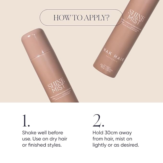 NAK Signature Shine Mist 150ml - Heat Protectant Hair Gloss & Smoothing Spray for All Hair Types with Dimethicone & Tri-Siloxane