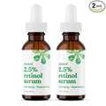 ASUTRA 2.5% Retinol Serum, 1 fl oz (Pack of 2) - Hyaluronic Acid, Vitamin E, Wheat Germ, Aloe, & Jojoba Oil, Plumping Face Serum