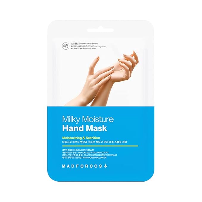 Moisturizing Hand Mask Gloves for Dry, Cracked Hands – Deep Hydrating Spa Treatment with Goat Milk, Kombucha & Collagen – 5 Pairs