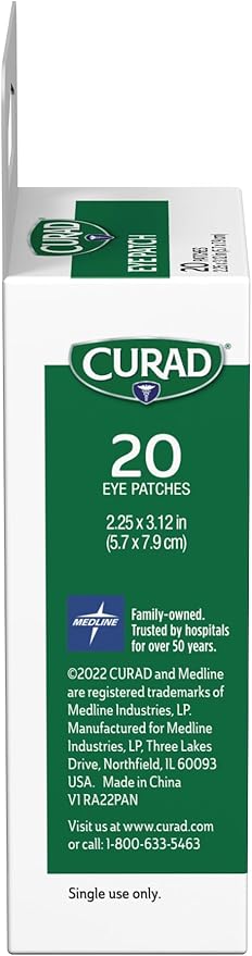 Curad Eye Patch, Non-Woven (Paper), 2 1/4 Inches X 3 1/8, Inches, 20 Count (Pack of 3)