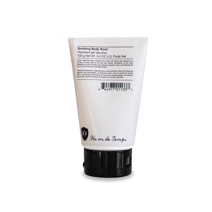 Number 4 Fleurs de Temps Soothing Body Wash. Moisturizing Body Wash with Vitamin E and Oat Extract, 3.4 oz