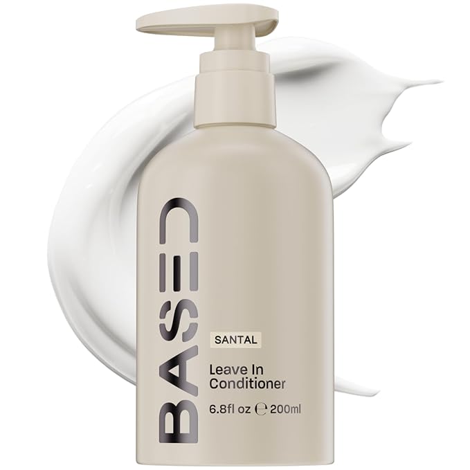 BASED Leave-In Conditioner, Instant Frizz Control, Hydrates & Nourishes Hair, Premium Leave-In Conditioner for Men, Healthier-Looking Frizz-Free Hair in Minutes (6.8 Fl Oz Pack of 1)
