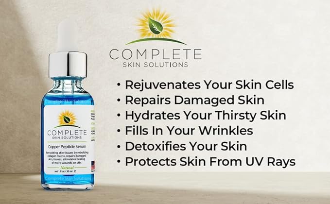Copper Peptide Face Serum Collagen - With Anti Aging Skin Solutions Properties:1oz/30ml Anti-Wrinkle Formula For Youthful Skin