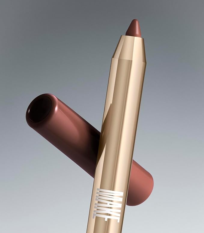 MAKE Beauty Continuum Lip Liner – Long Lasting Creamy Liner with Velvet Matte Finish – Includes Built-In Sharpener and Blending Brush – Highly Pigmented Neutral Nude Lip Color – Shade, Atmospheric