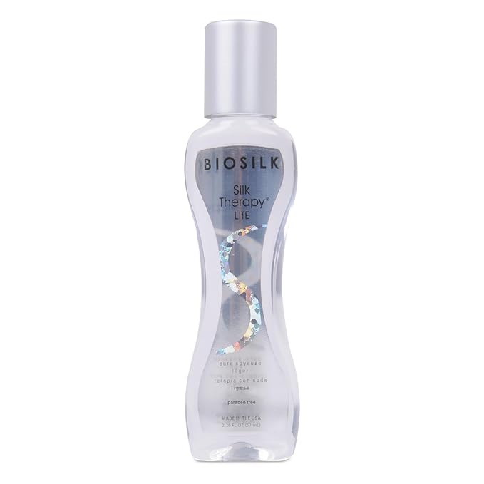 BioSilk Silk Therapy Lite, Ultra-Light Leave-In Hair Treatment for Fine & Thin Hair, Smooths, Conditions & Adds Shine, Sulfate-Free, Paraben-Free, Cruelty-Free, 2.26 Oz