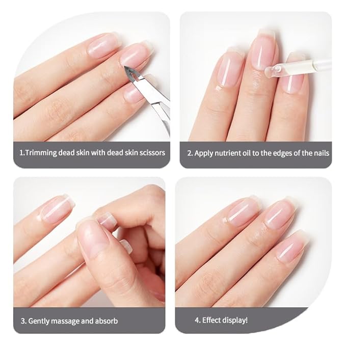 Vitamin E Enriched Cuticle Oil 6 Pack - Prevent Hangnails & Strengthen Nails with Sweet Almond + Jojoba Oils - Anti-Fray Nail Treatment for Dry Hands, Manicure Kit for Healthy Cuticles