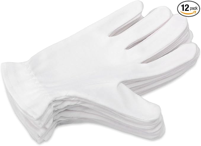 Selizo 6 Pairs 100% White Cotton Gloves for Eczema, Moisturizing Gloves for Dry Hands Overnight Women, Moisture Sleeping Spa Lotion Hand Cream Gloves for Eczema Dry Cracked Hands Sensitive Skin