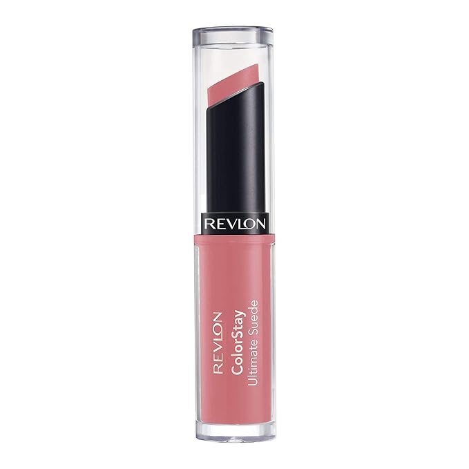 REVLON Lipstick, ColorStay Ultimate Suede Lipstick, High Impact Lip color with Moisturizing Creamy Formula, Infused with Vitamin E, 025 Socialite, 0.09 Oz