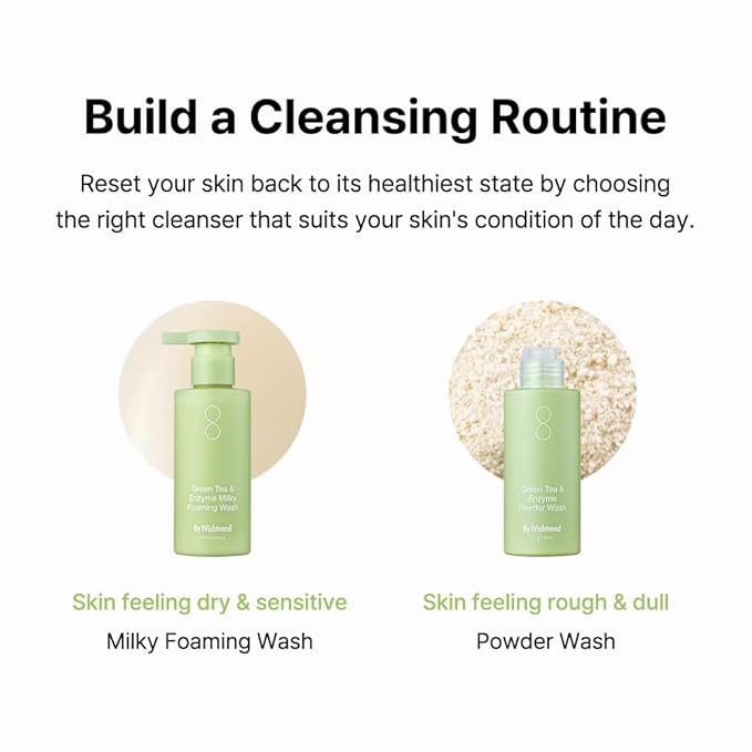 BY WISHTREND] Green Tea & Enzyme Milky Foaming Wash 140g, Papain, Grain Milk Complex, Hydrating, Pore Cleansing, for Sensitive