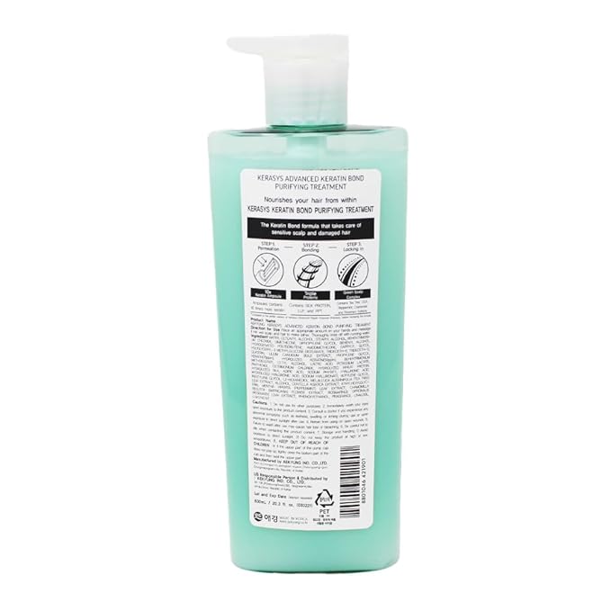 Kerasys Advanced Keratin Bond Purifying 20.2 fl oz / 600 ml (1-Pack, Treatment), Green