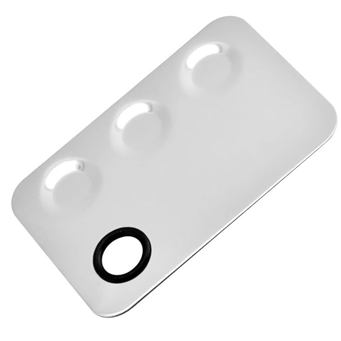 1 Set of Beauty Steel Cosmetic Square Four Holes Palette with Spatula, Multifunctional Makeup Plate Tray for Foundation Eye Shadow Mixing Tool (Square four hole color palette)