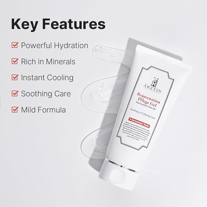 ARZTIN Rejuvenation Pflege Gel, Moisturizing Smoothing Cooling Gel Essence, Soothing Refreshing Non-Sticky Gel, Soothing and Hydrating Aloe Vera for Dry & Sensitive Skin
