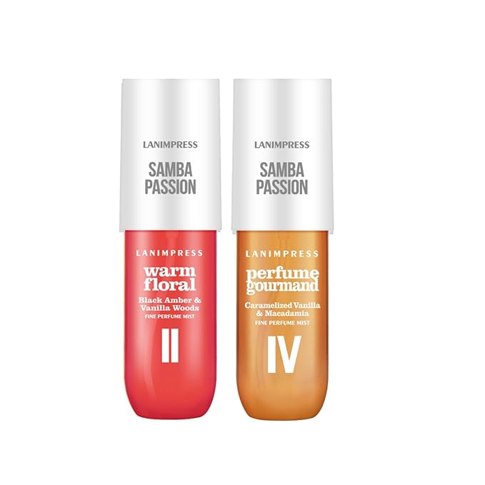 Body Spray, Hair Fragrance Mist for Women, 2 Pack Travel Size Set, No.2 Warm Floral & No.4 Perfume Gourmand,Each 3 Fl Oz, Total 6 Fl OZ