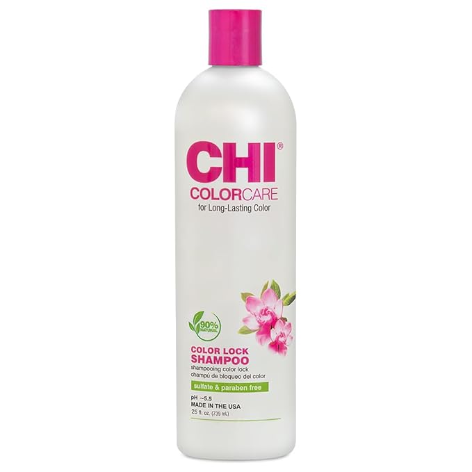 CHI ColorCare Color Lock Shampoo, Locks In Color & Replenishes Moisture For Color-Treated Hair, Sulfate, Paraben, & Cruelty-Free, 25 Oz