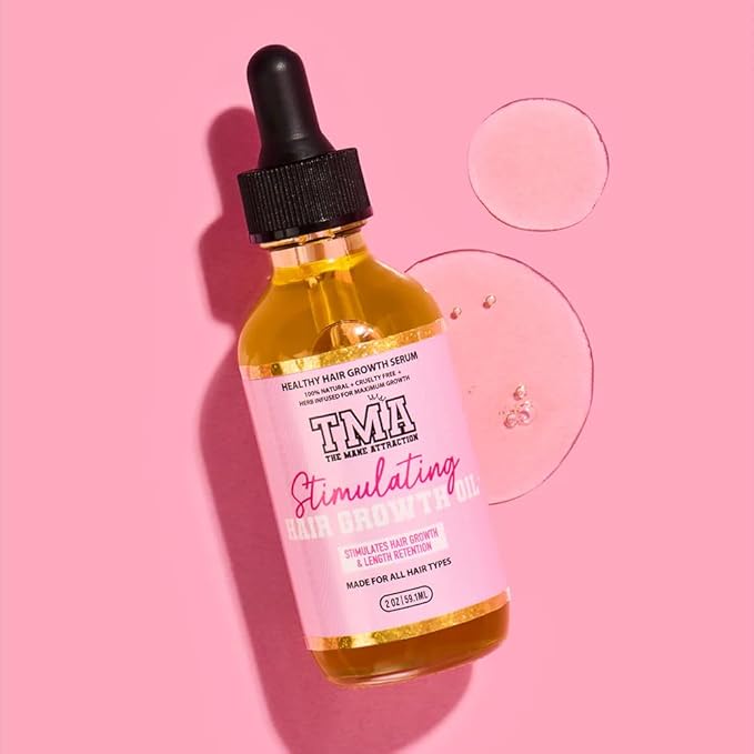 The Mane Attraction Hair Oil for All Hair Types, Infused with Rosemary Oil, Castor Oil & Black Seed Oil - Stimulating Hair Growth, Seals in Moisture, Soothes Irritated Scalp. Mini, 2oz