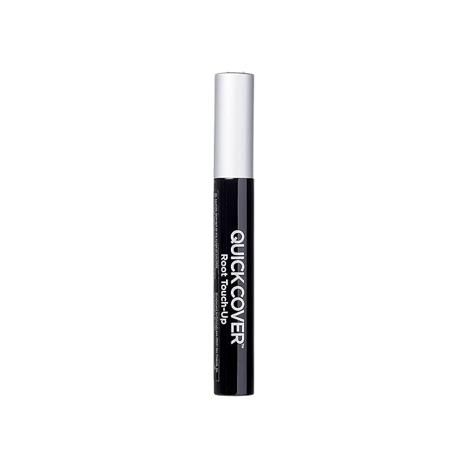 RED by KISS Quick Cover Root Touch Up Rescue (Black), Mascara Natural Water-Resistant Temporary Gray Concealer Cover Up Brush for Hair Mustache & Beard, Formulated with Jojoba Oil
