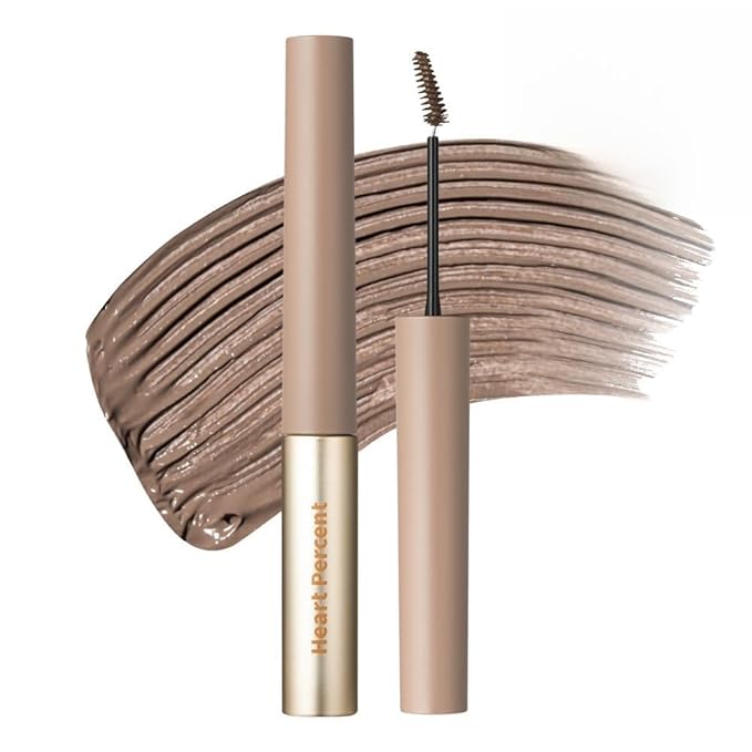 Heart Percent Dote On Mood Fake-Up Browcara, Waterproof Volumizing Long-Lasting Brow Pencil, Fast Fix Ultra-Fine Eyebrow Color Mascara, Cruelty Free, Vegan, 16g, 06. Taupe Brown