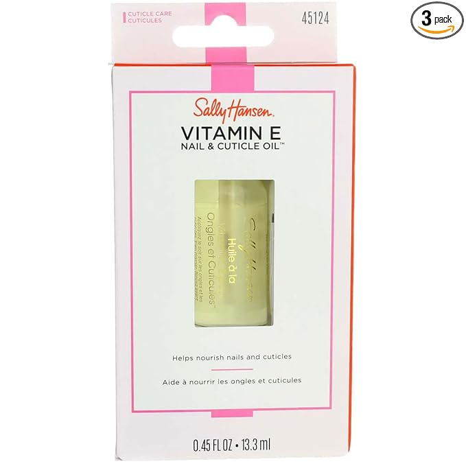 Sally Hansen Vitamin-E Nail & Cuticle Oil 0.45 Ounce (13.3ml) (3 Pack)