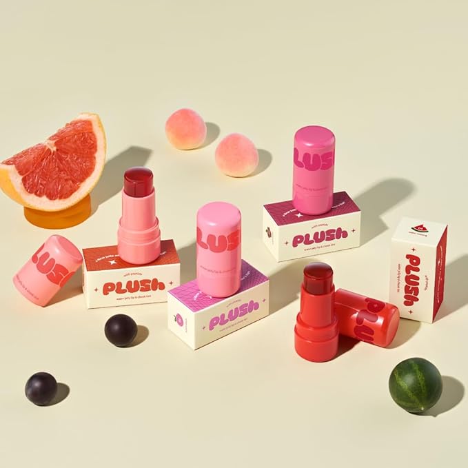 Elensilia Plush Water Jelly Lip & Cheek Tint – Peach Attack, 10g (0.35oz) | Lightweight & Buildable Tint for a Natural, Fresh Glow