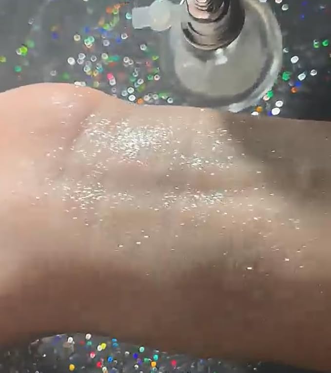 Body Glitter Spray, Hair Glitter Spray, Body Shimmer Powder, Face Glitter Highlighter, Glitter Spray, Body Shimmer Spray for Skin (Silver)