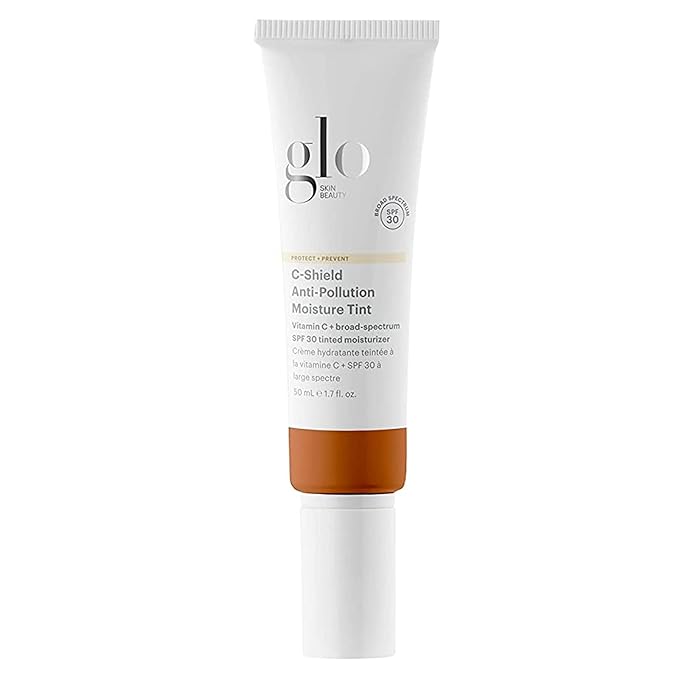 Glo Skin Beauty C-Shield Anti-Pollution Moisture Tint SPF 30, 9N-Dark – Tinted Moisturizer with SPF, Lightweight Tinted Sunscreen for Face, Vitamin C & Squalane, Dewy Sheer Coverage, All Skin Types