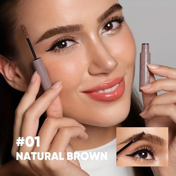 JUDYDOLL 2 IN 1 Eyebrow Mascara，Waterproof Eyebrow Makeup for Natural Feathered Brows，Smooth Clump-Free Formula, Natural, Long-Lasting, for Beginners (04 Drak Brown)